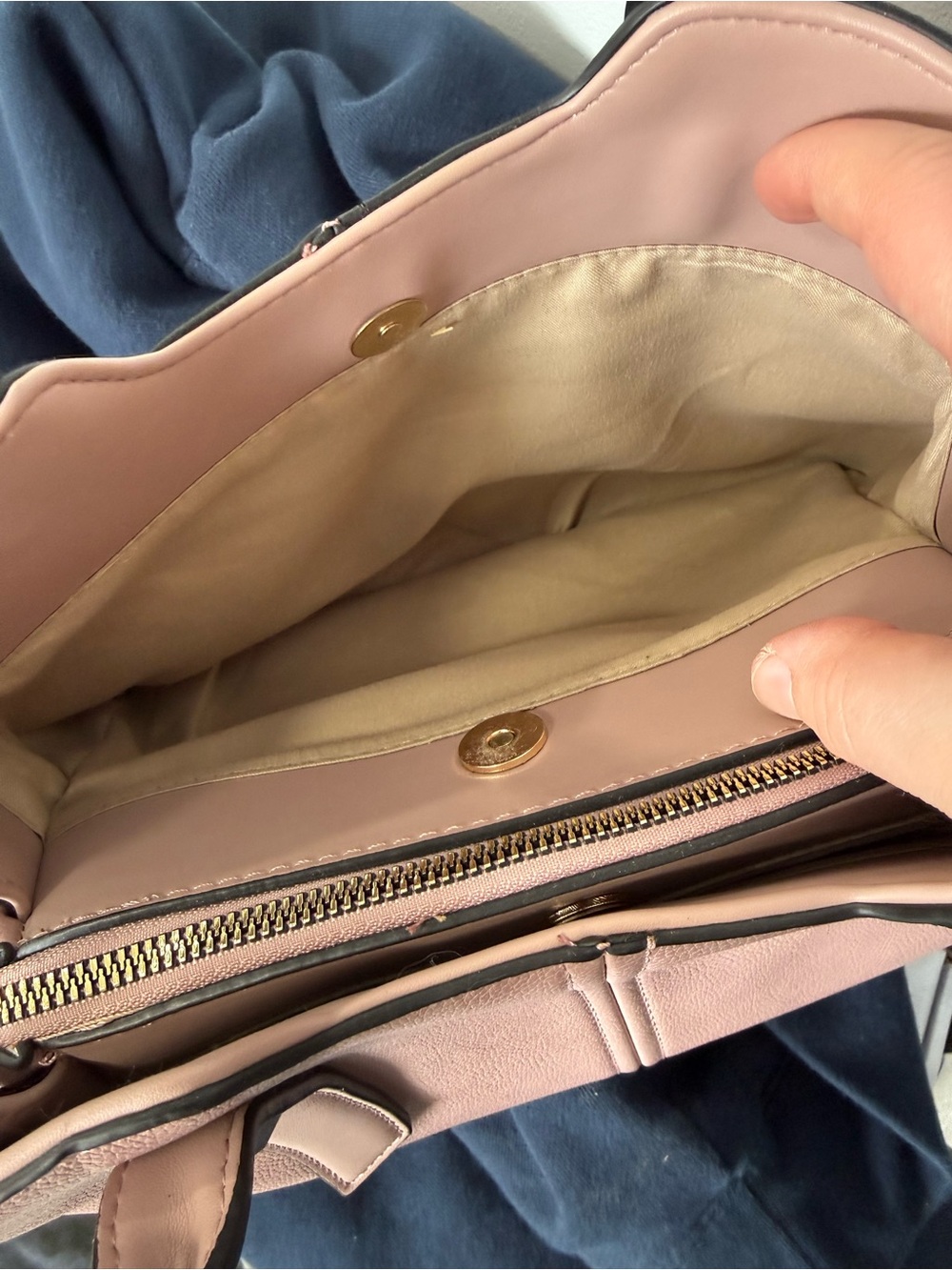 Women's Structured Satchel in Dusty Rose - Picture 2 of 5